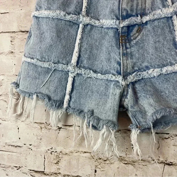 REVICE OC Cutoffs / 4Ever Shorts Size 26 Frayed Grid Detail High Waisted Cotton - Picture 5 of 12